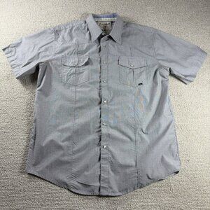 Coastal Pearl Snap Short Sleeve Shirt Gray Men’s Size XXL